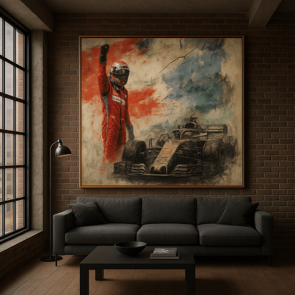 Original Painting : Victory Rush" – Original Formula 1 Art Canvas Painting modern abstract canvas wall art by Rossetti Art – luxury interior design artwork for living room, bedroom, office – F1 painting on canvas Formula 1 wall art Hand painted Formula One