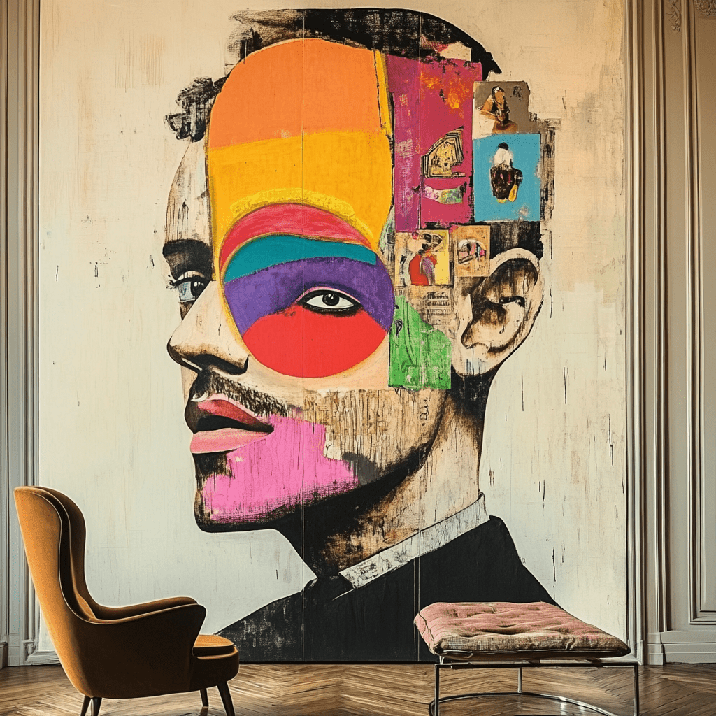 Original Painting : Vivid Contours: Abstract Portrait - Chiara Rossetti