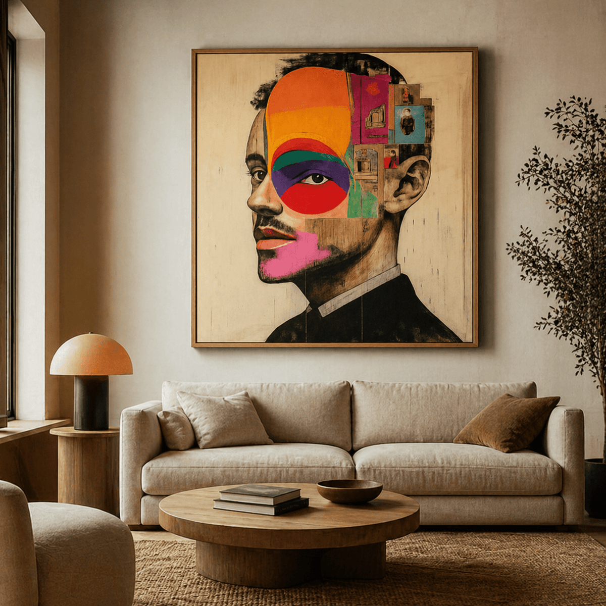 Abstract portrait acrylic painting