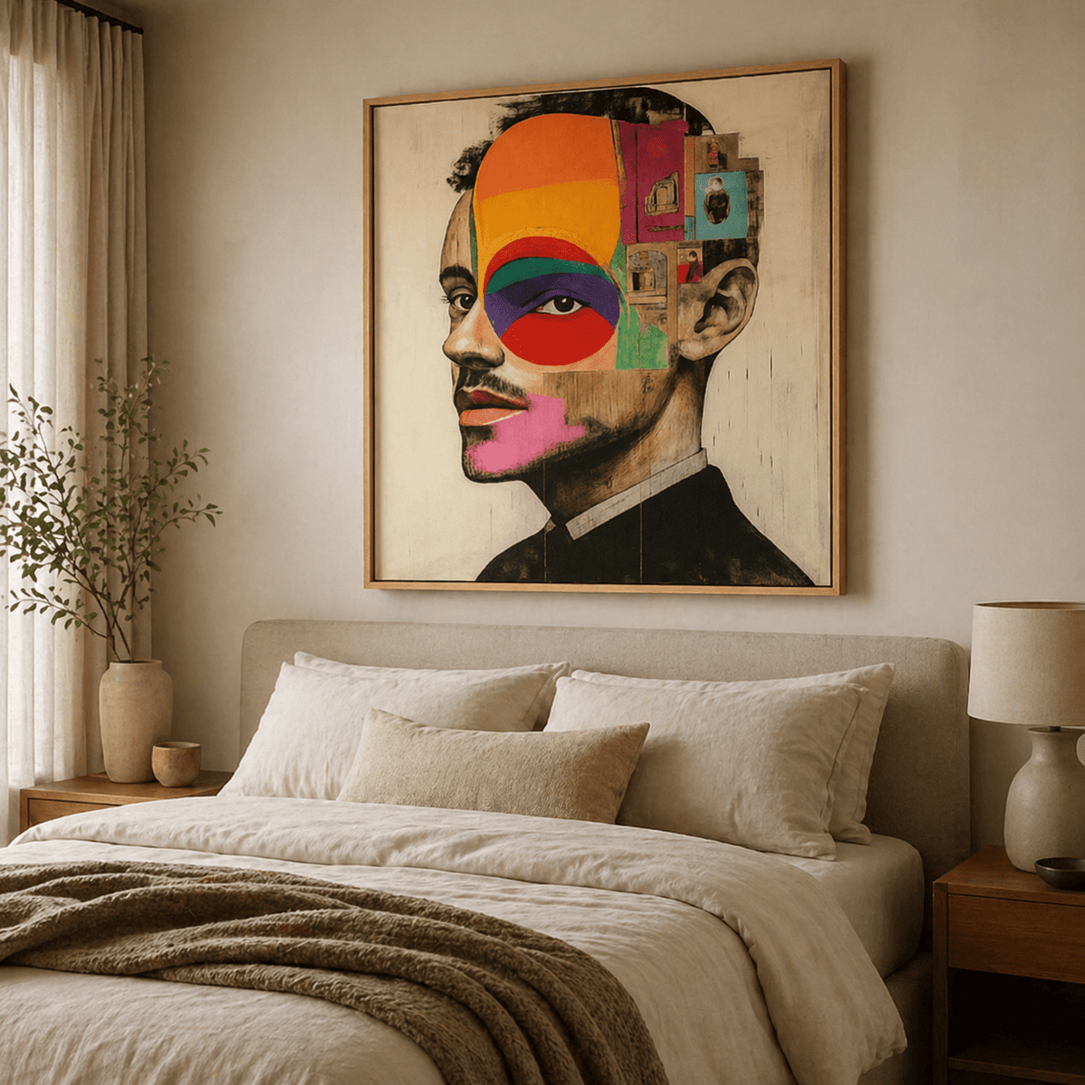 Abstract portrait acrylic painting