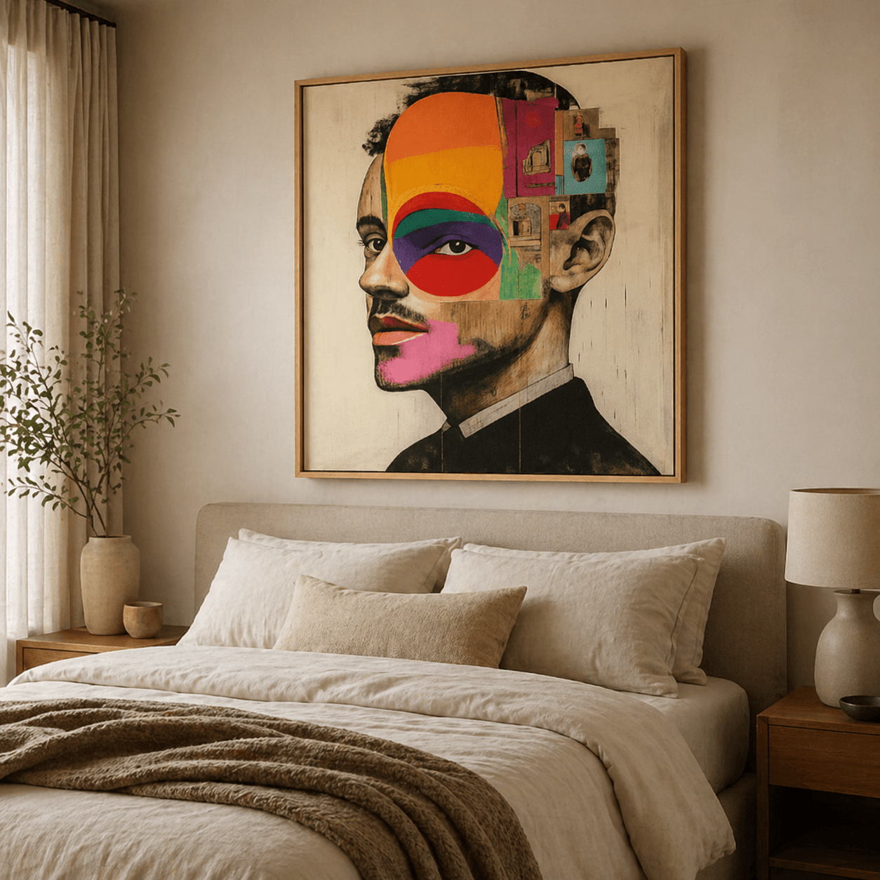 Abstract portrait acrylic painting
