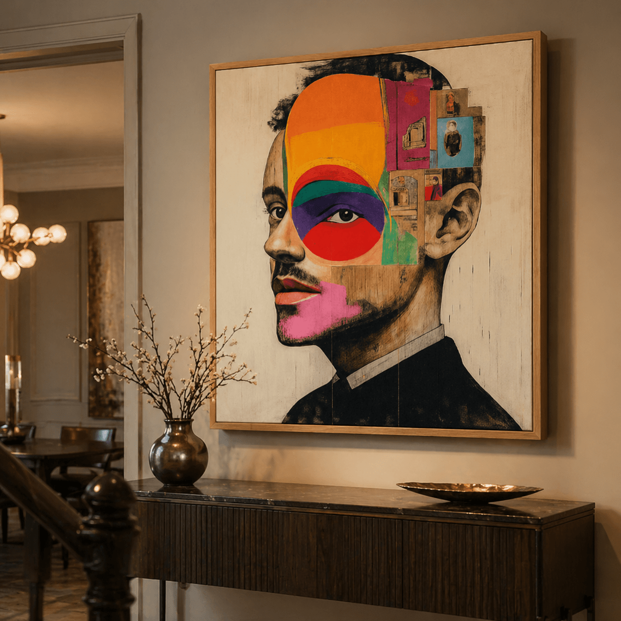 Abstract portrait acrylic painting