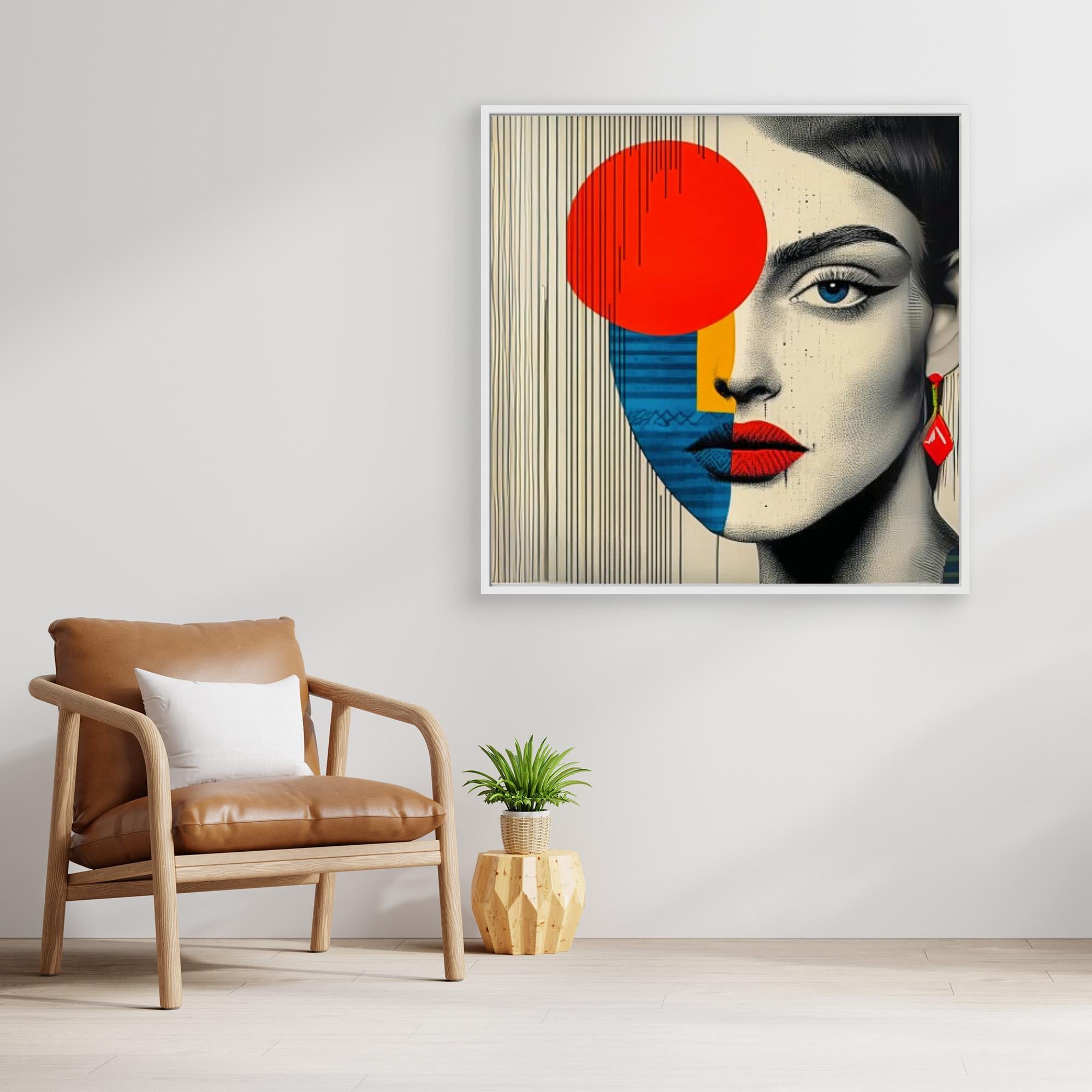 Canvas Print : Abstract Vision - Modern Geometric Portrait Art Print 