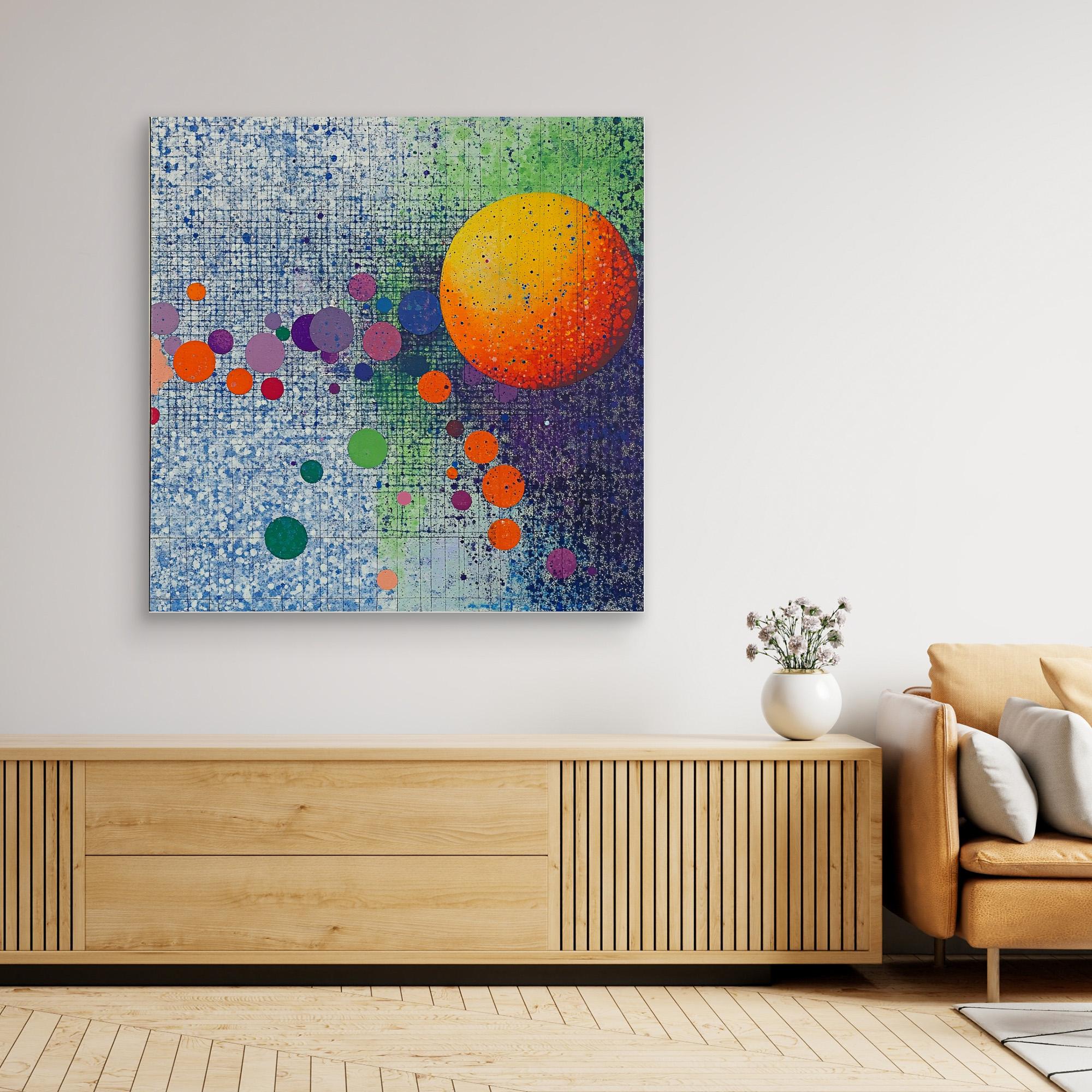 Canvas Print : Celestial Energy - Vibrant Solar Abstract Wall Art
