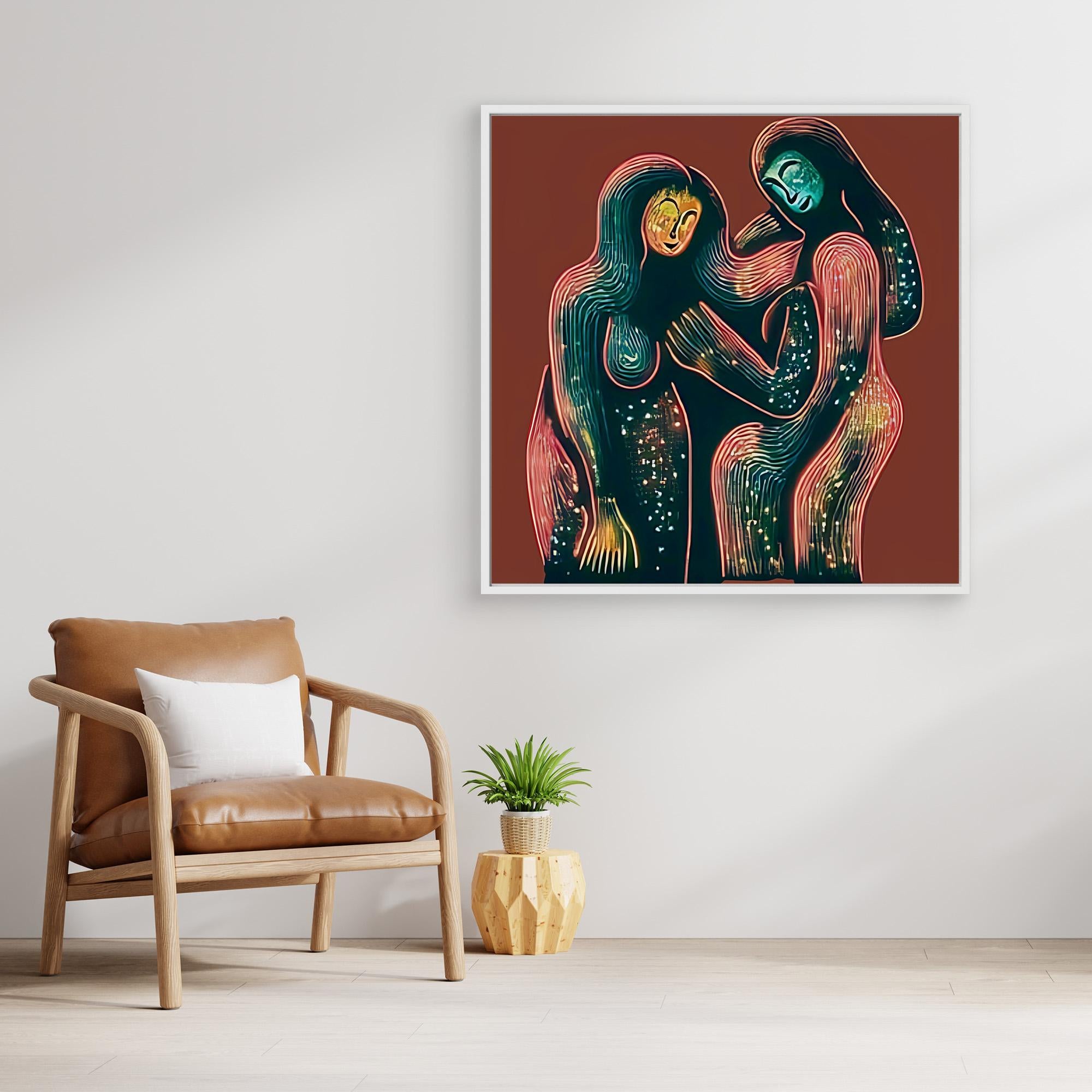 Canvas Print: Ethereal Glow - Abstract Figurative Art