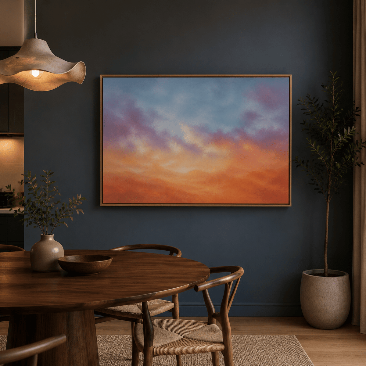 Sunset wall art canvas print detail – Amber Haze by Rossetti Art
