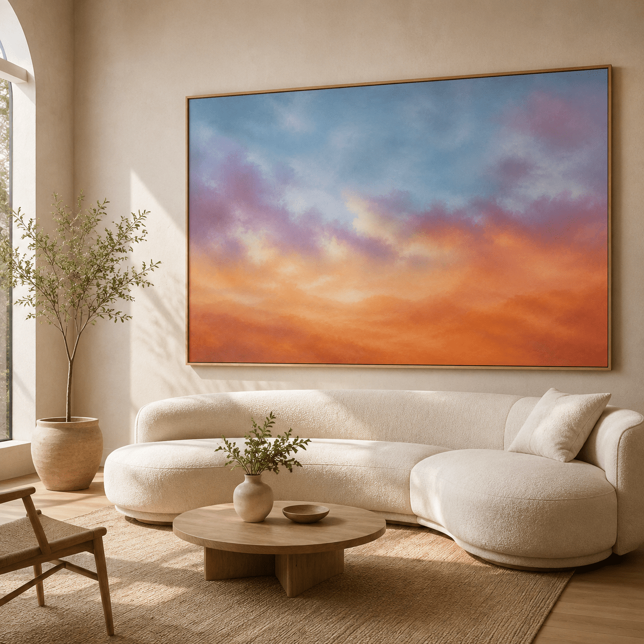 Amber Haze abstract sunset canvas print close-up by Rossetti Art
