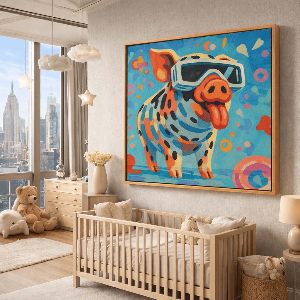 Pig Canvas Print for Nursery