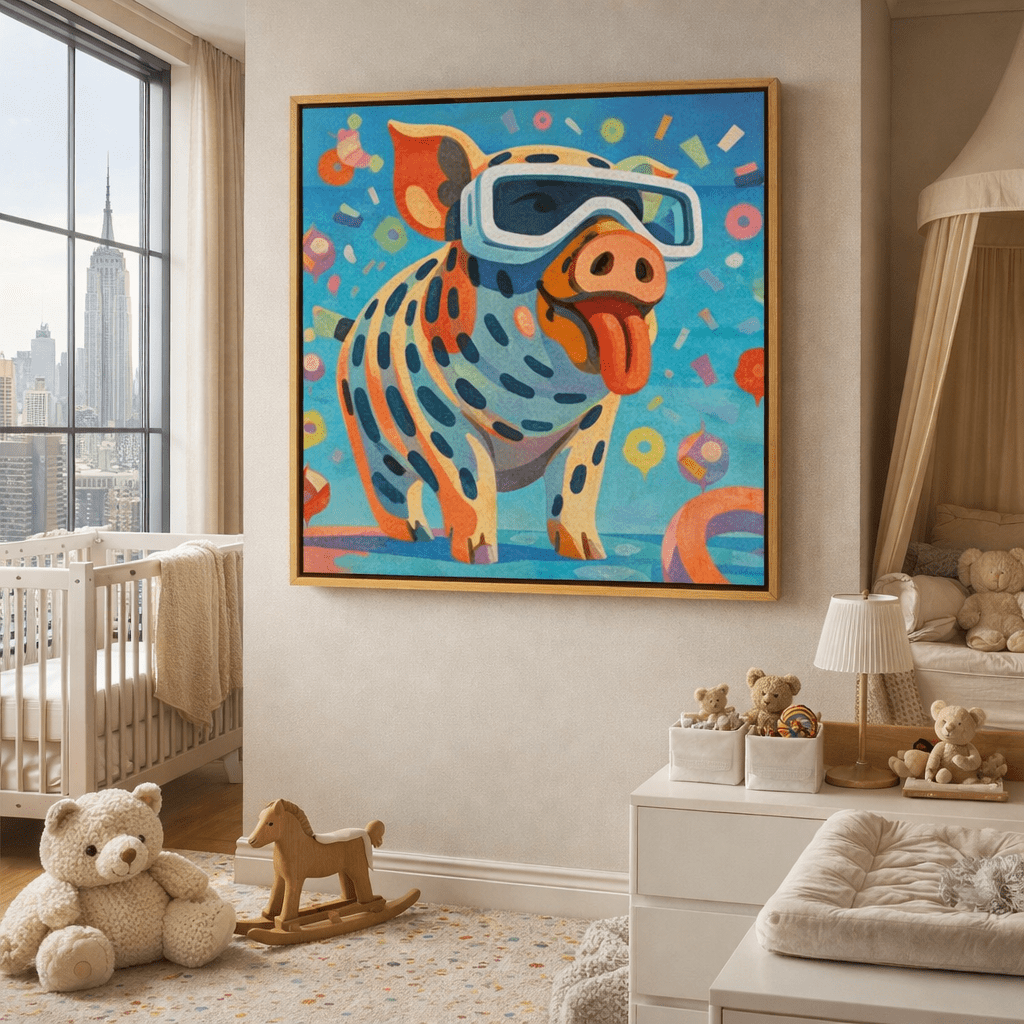 Pig Canvas Print for Nursery