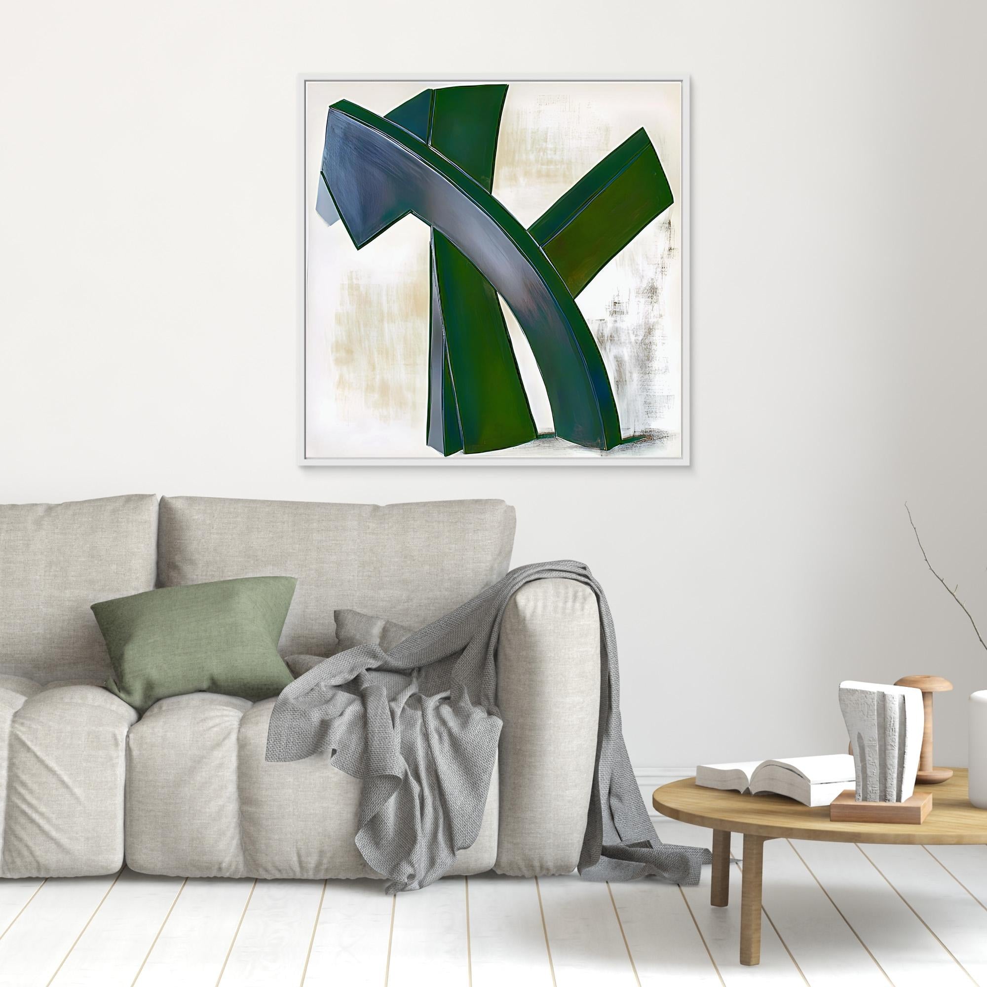 Canvas Print: Emerald Motion - Abstract Modern Wall Art