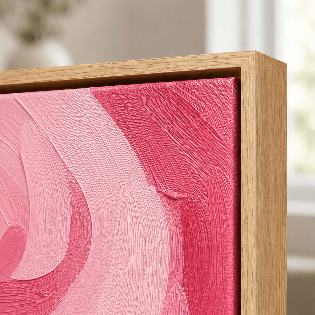 Pink Abstract Art Original Painting — Bloom by Rossetti Art