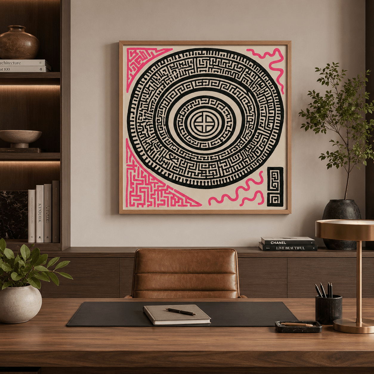 Pink and Black Wall Art 