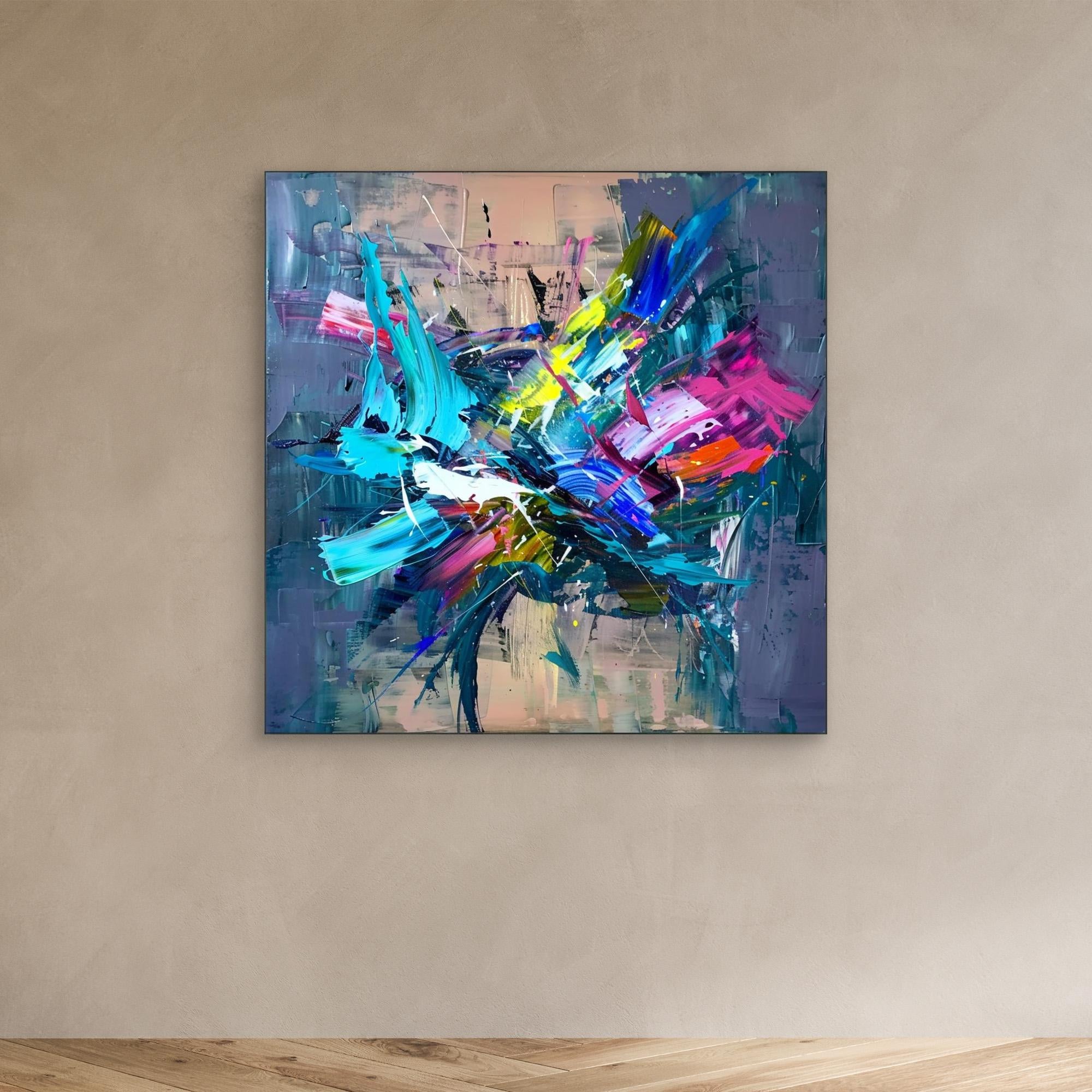 Canvas Print : Energy Unleashed - Abstract Expressionist Wall Art Print 