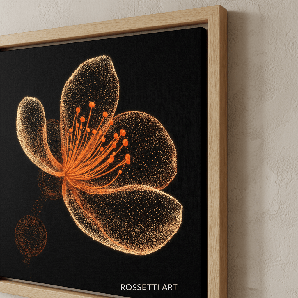 Pointillism Flower Canvas Print