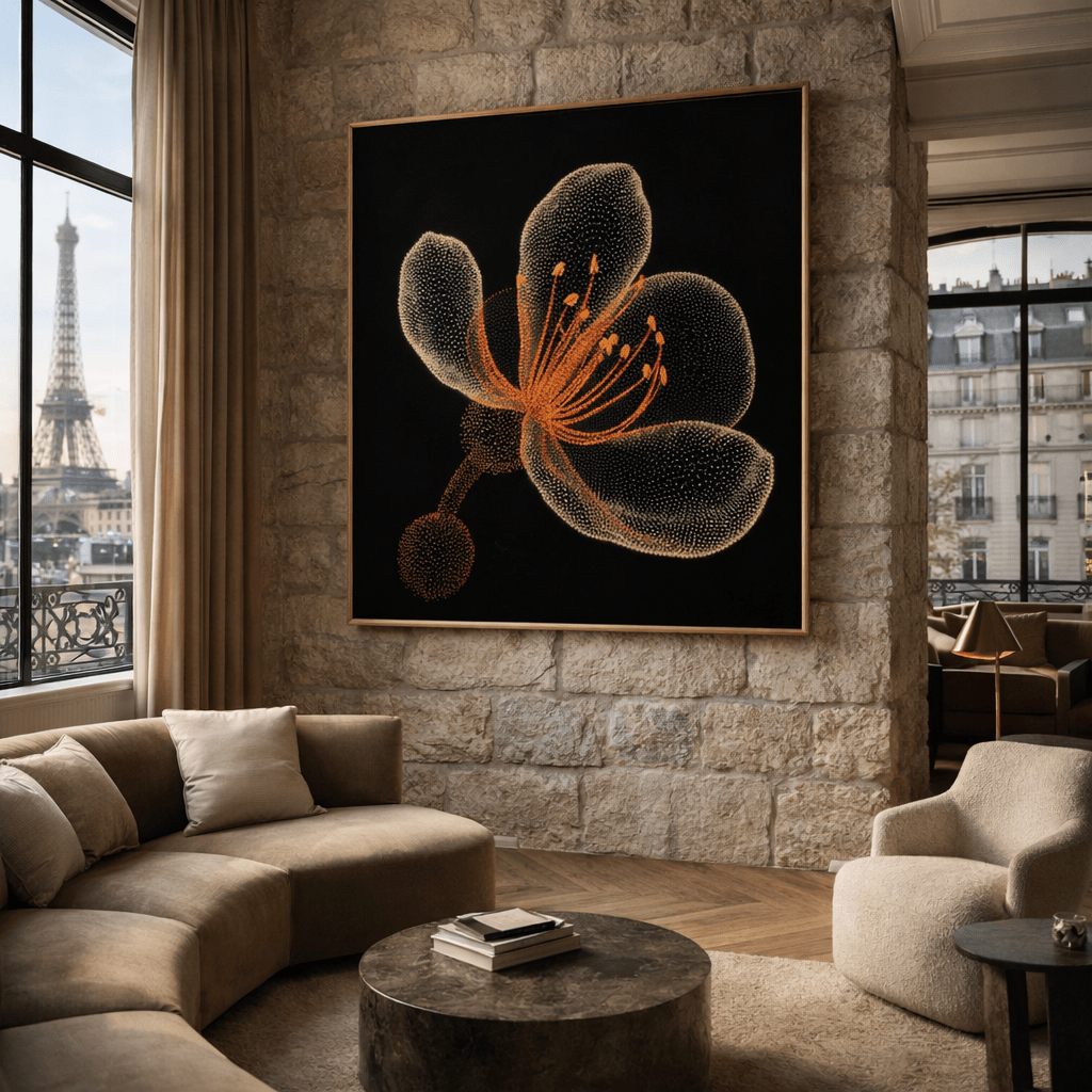 Pointillism Flower Canvas Print