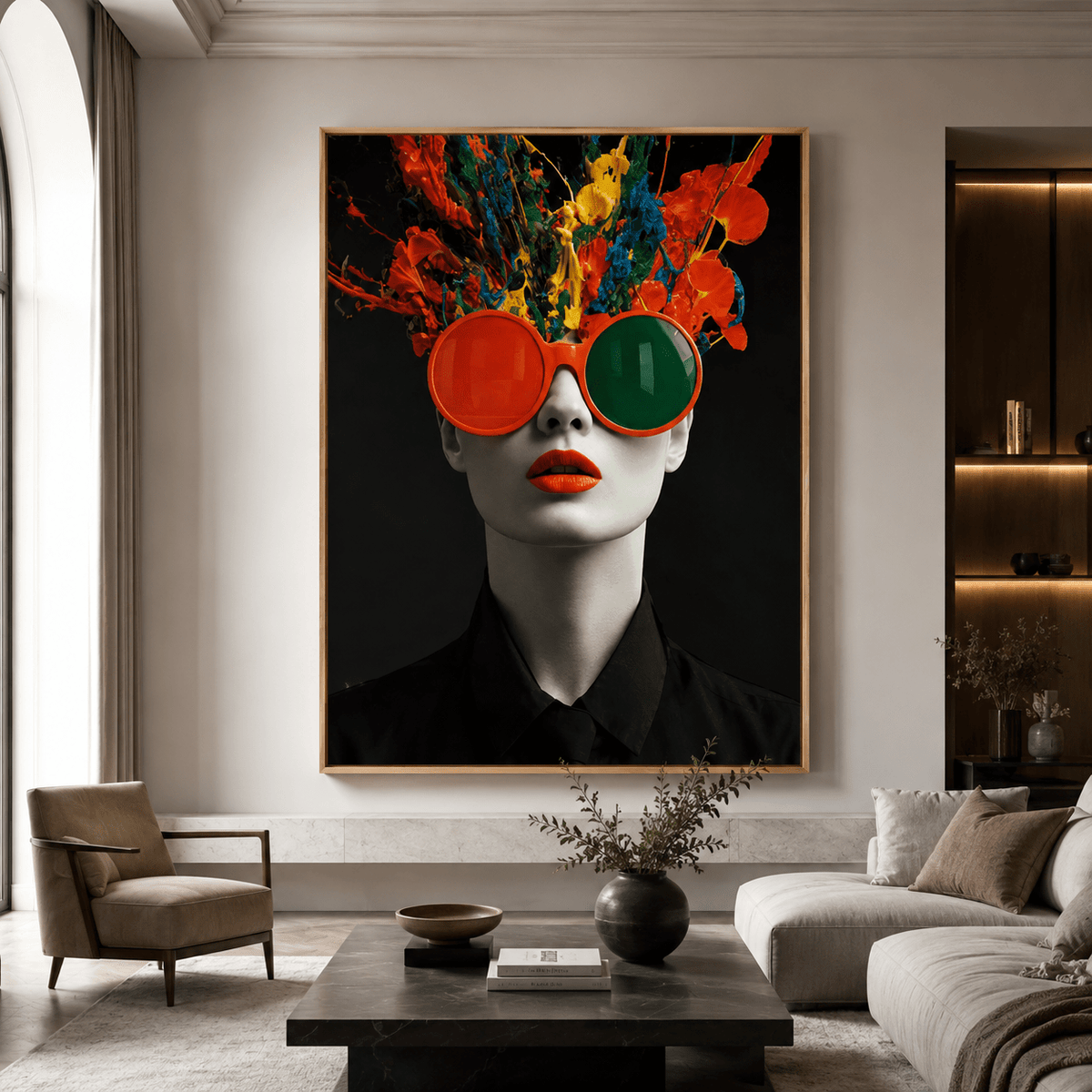 Pop Art Canvas — Chromatic by Rossetti Art modern abstract canvas wall art by Rossetti Art – luxury interior design artwork for living room, bedroom, office – bedroom canvas - print colorful