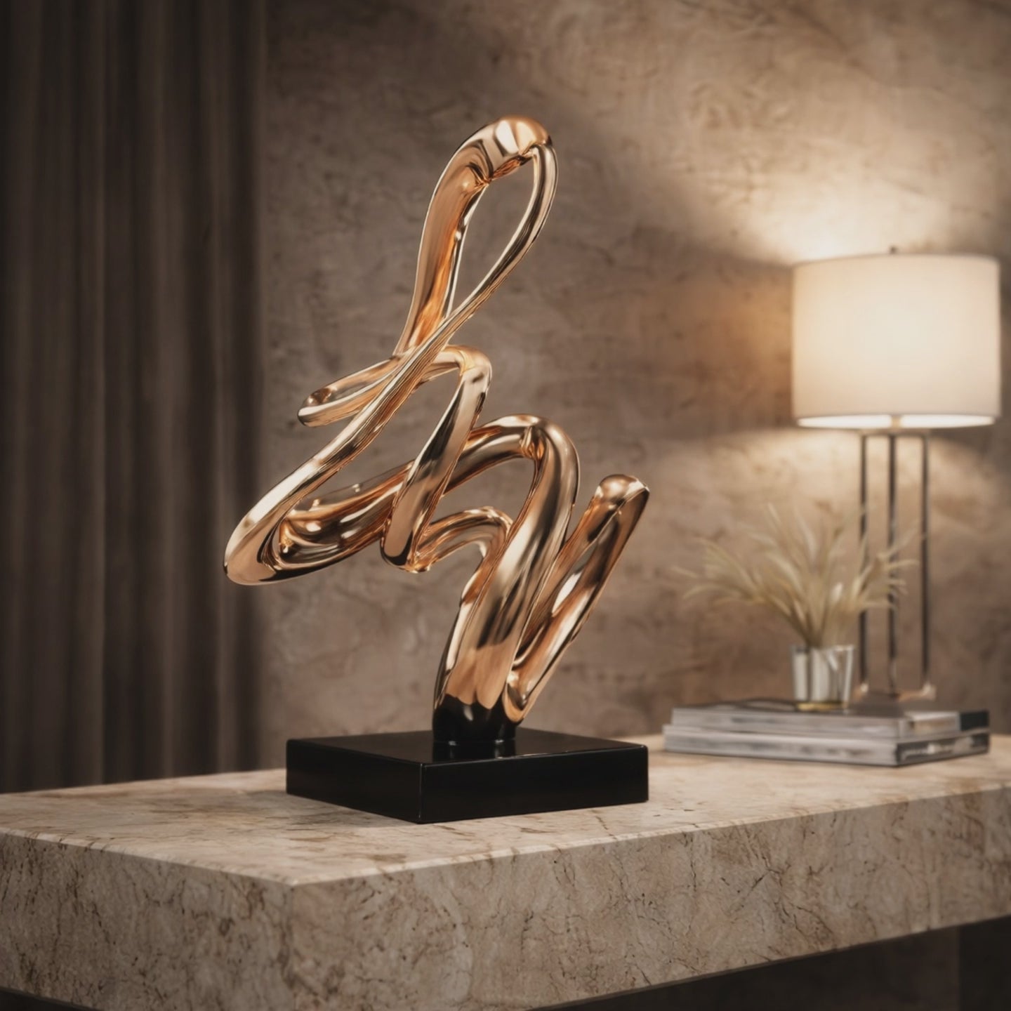 Stainless Steel Abstract Sculpture -Eternal Loop in Metal