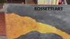 Dark Abstract Painting — Golden Rift by Rossetti Art, hand-painted gold texture on black