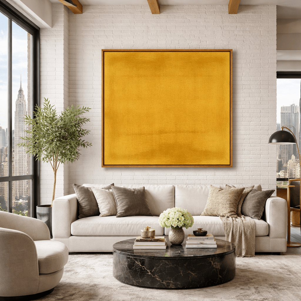 Print Abstract Canvas Wall Art - Golden Stillness Horizon modern abstract canvas wall art by Rossetti Art – luxury interior design artwork for living room, bedroom, office – abstractnew Chiara Rossetti Dining Room Wall Art