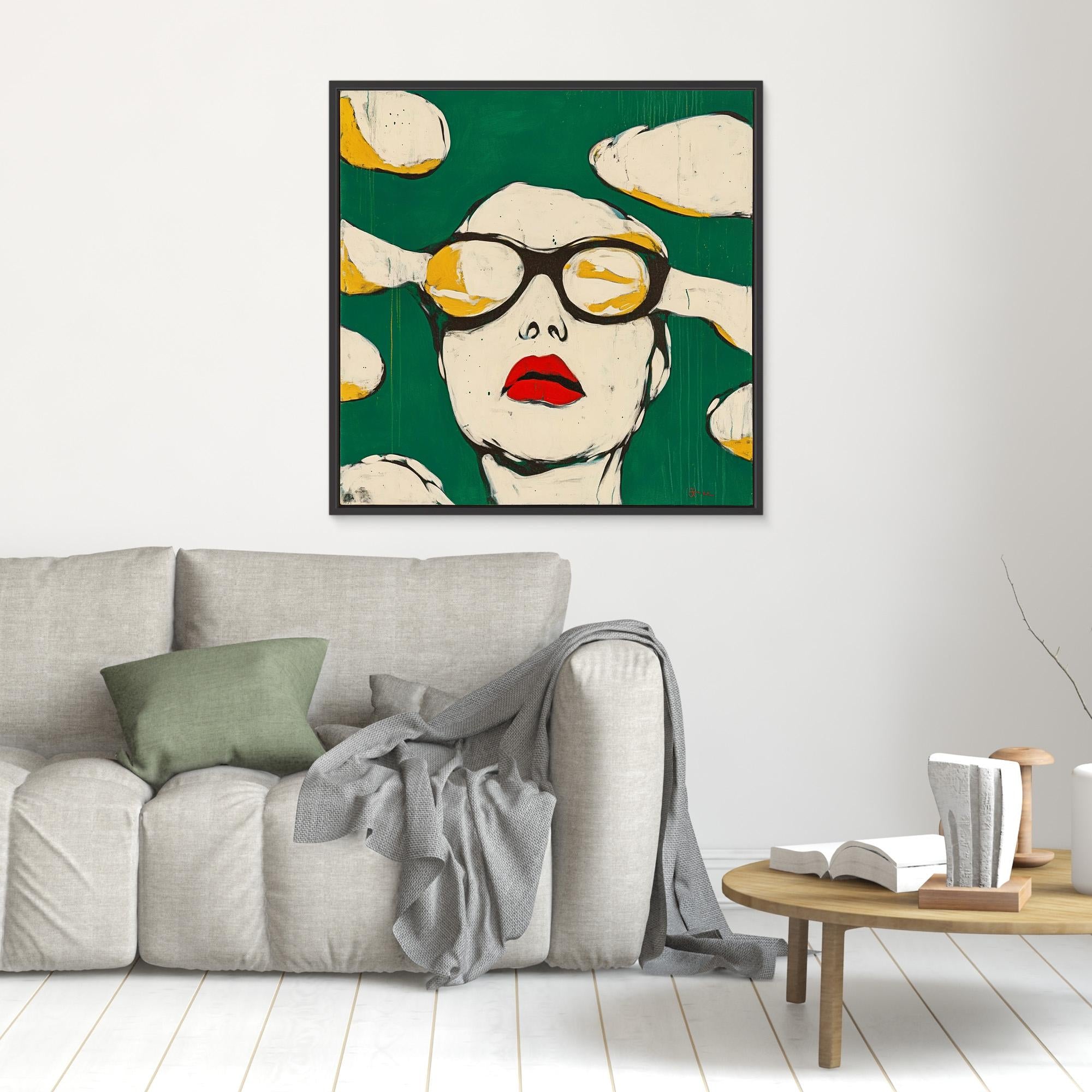 Canvas Print : Visionary Chic – Bold Modern Abstract Portrait Art