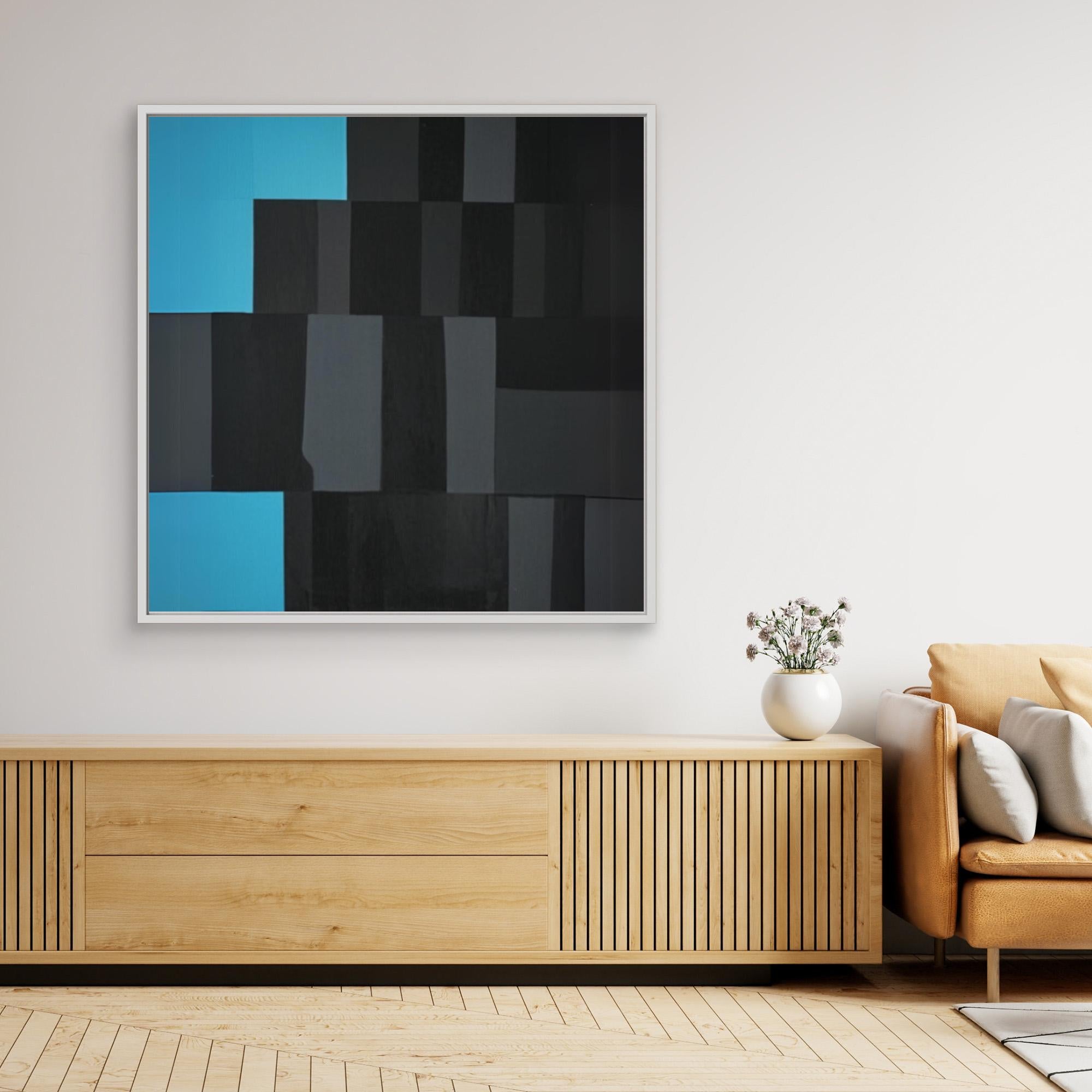 Canvas Print: "Abstract Symphony in Black and Blue"