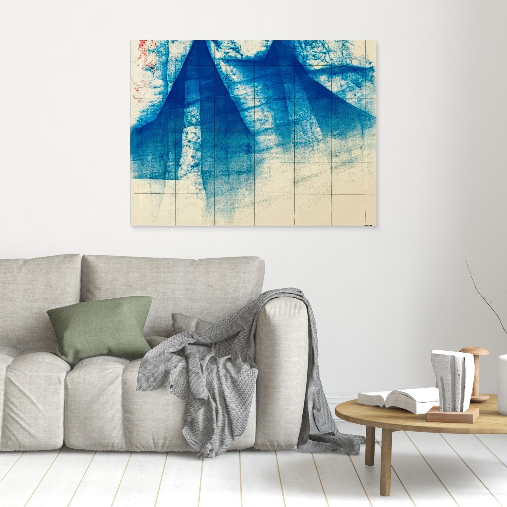 Canvas Print: "Frozen Peaks" – Cyanotype Art Prints