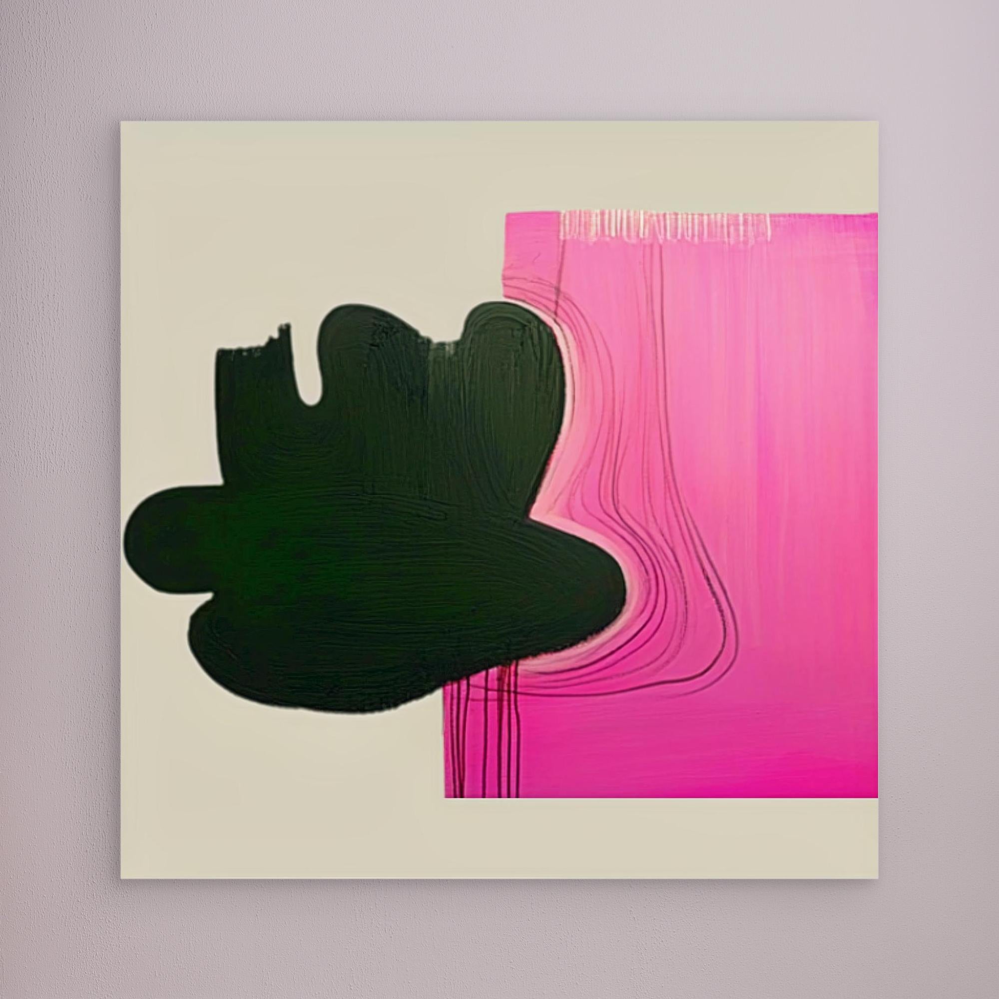 Canvas Print: Abstract Noir & Blush - Bold Modern Art