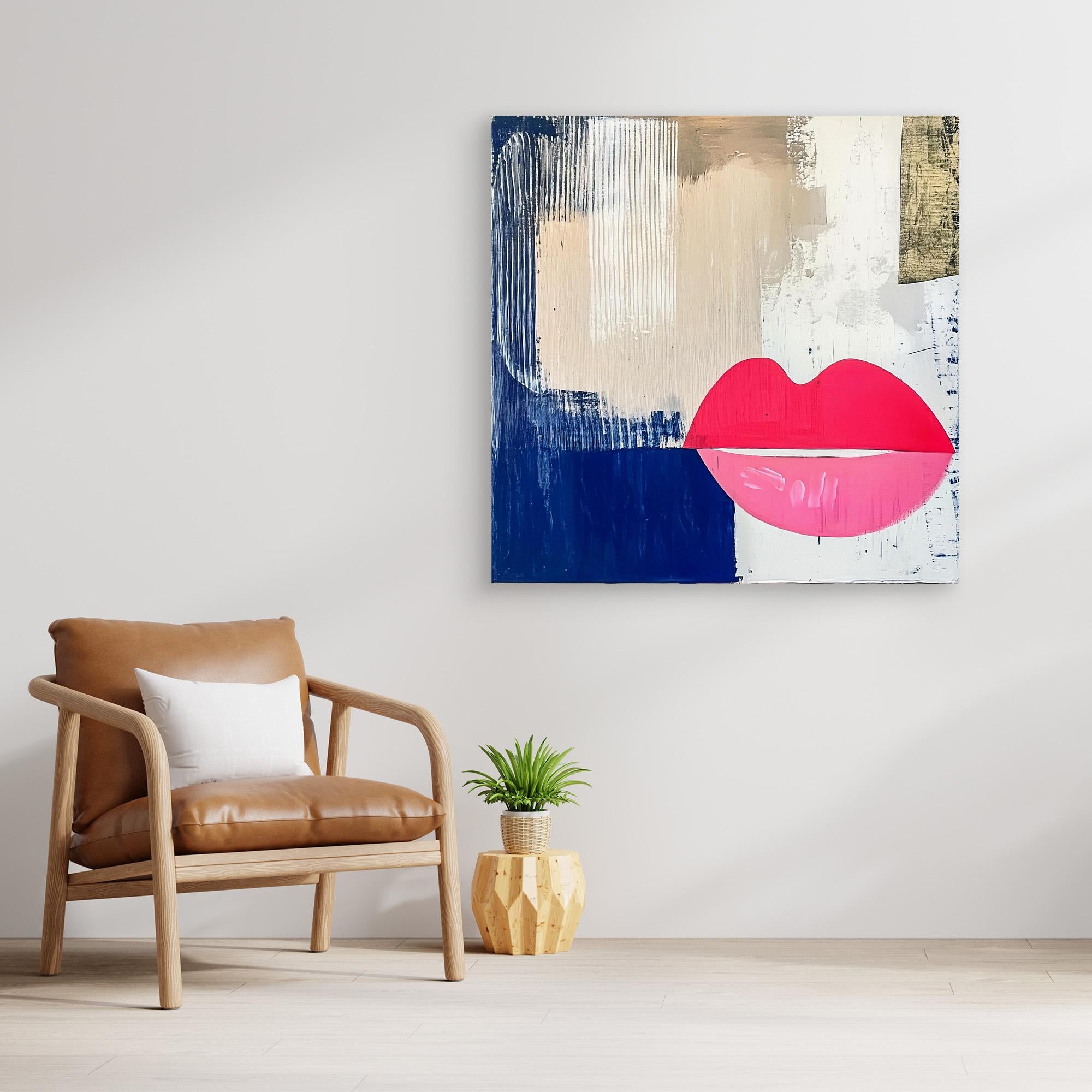  Canvas Print : Lips Abstract Print – Modern Wall Art on Canvas