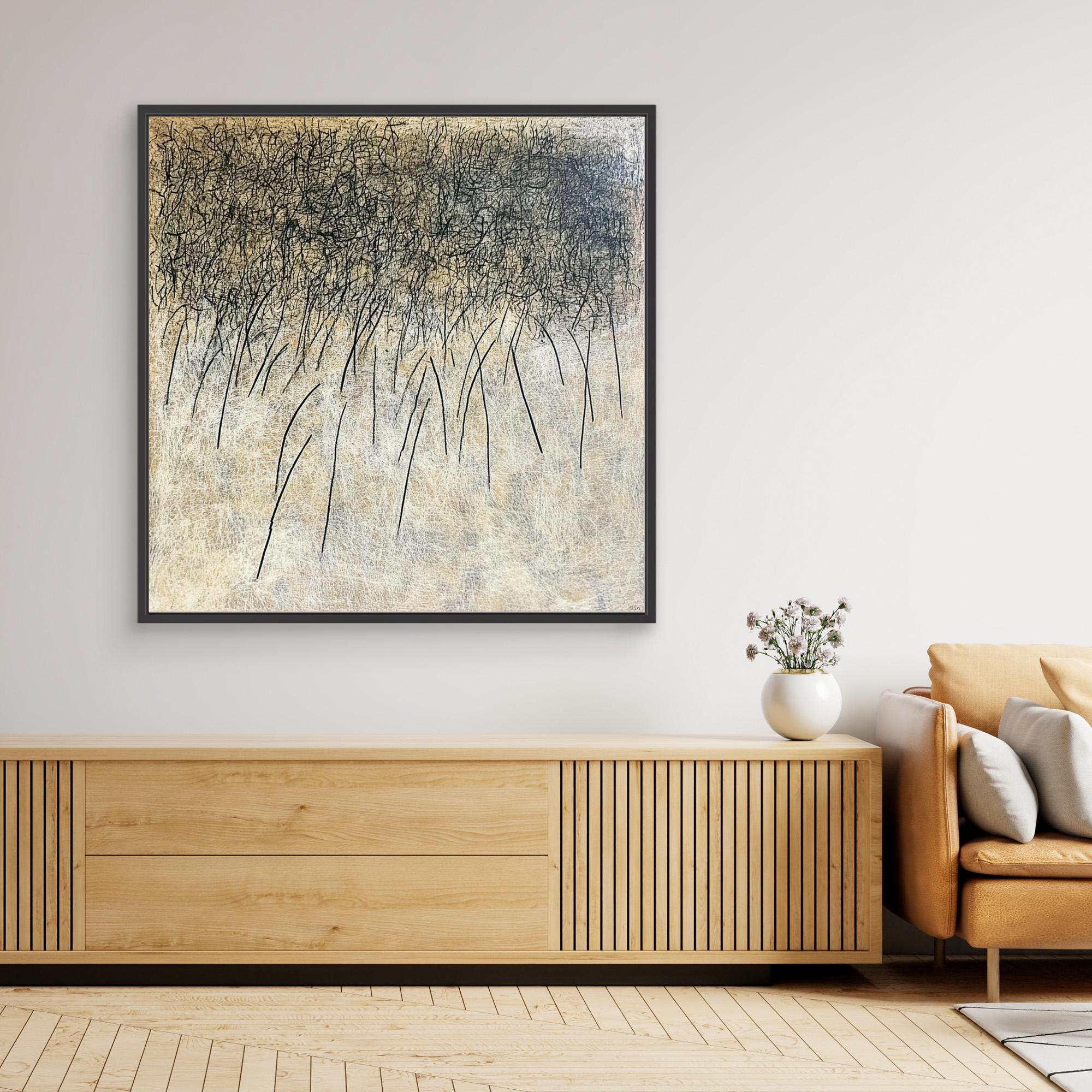 Canvas Print: Whispering Fields - Minimalist Abstract Line Art