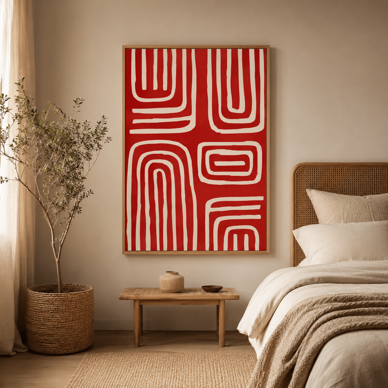 Red Abstract Wall Art — Labyrinth | Rossetti Art