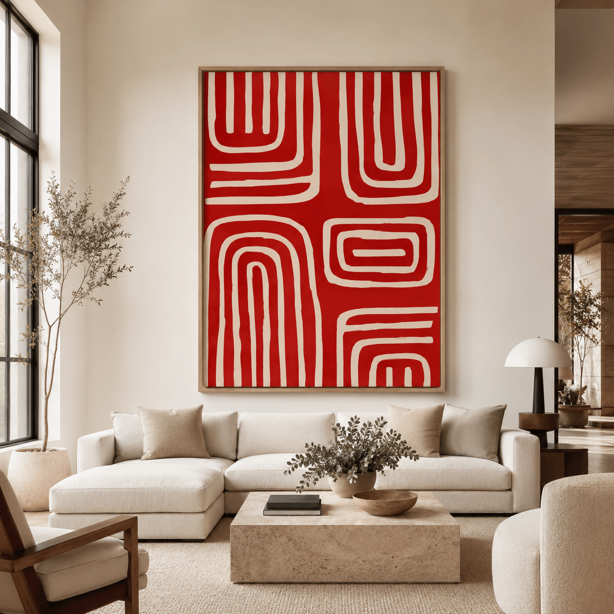 Red Abstract Wall Art — Labyrinth | Rossetti Art