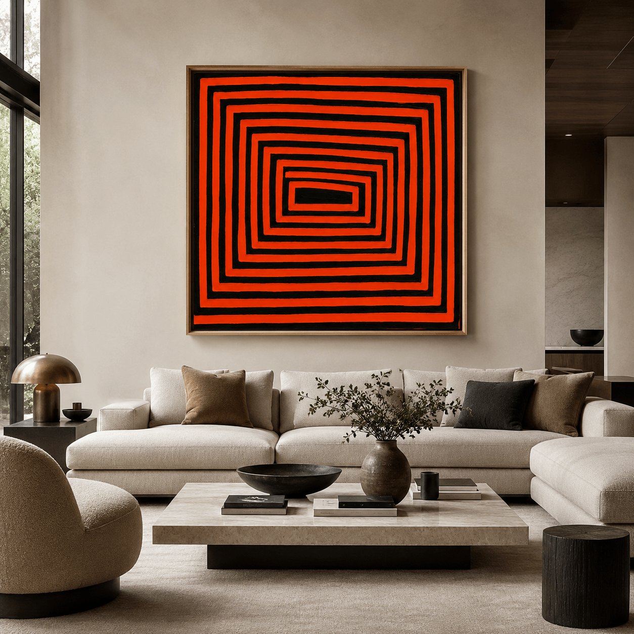 Red and Black Abstract Canvas Print — Vortex by Rossetti Art