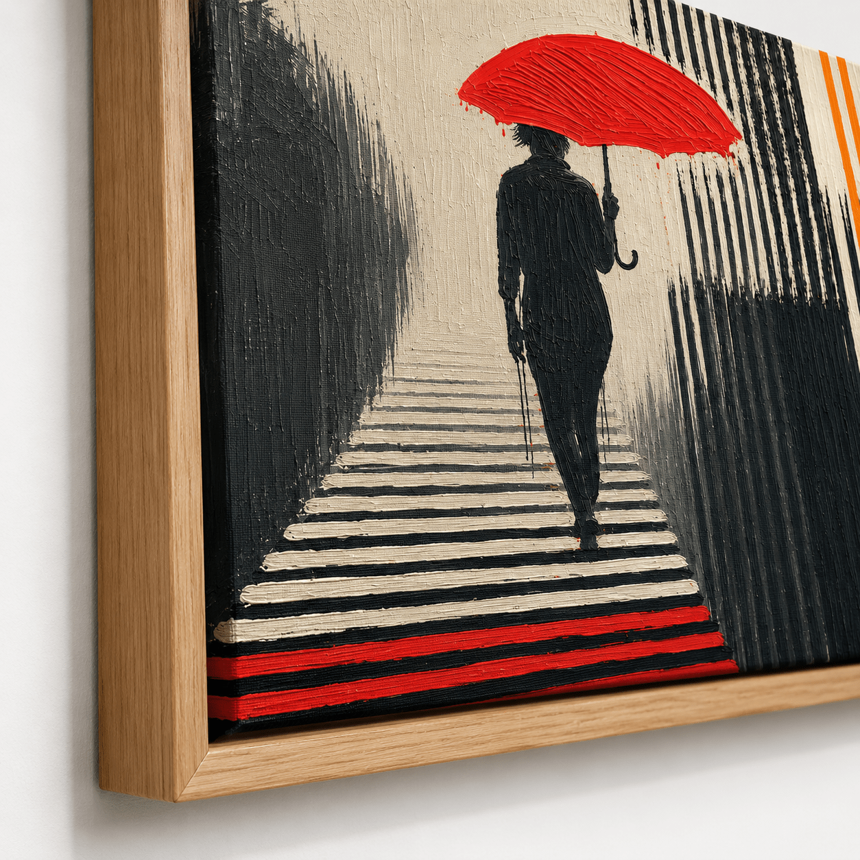 Red and Black Wall Art for Living Room Canvas — Into the Mist by Rossetti Art