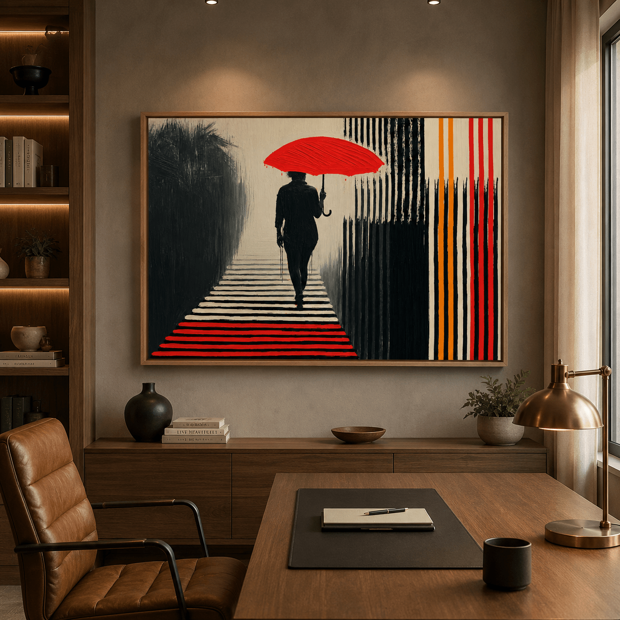 Red and Black Wall Art for Living Room Canvas — Into the Mist by Rossetti Art