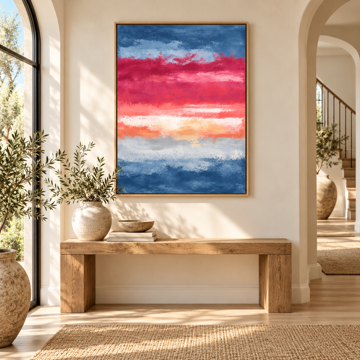 Red and Blue Wall Art – Dusk Tide by Rossetti Art