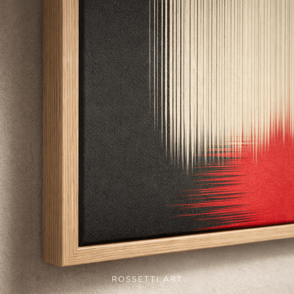 Red Black Abstract Wall Art Canvas Print – Crimson Resonance | Rossetti Art