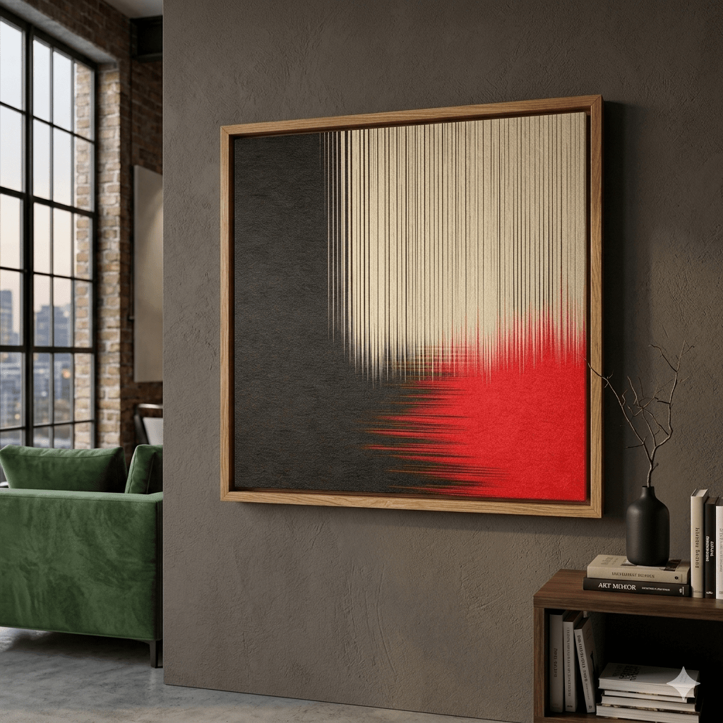 Red Black Abstract Wall Art Canvas Print – Crimson Resonance | Rossetti Art