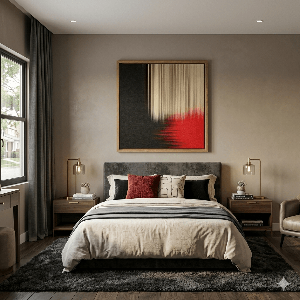 Red Black Abstract Wall Art Canvas Print – Crimson Resonance | Rossetti Art