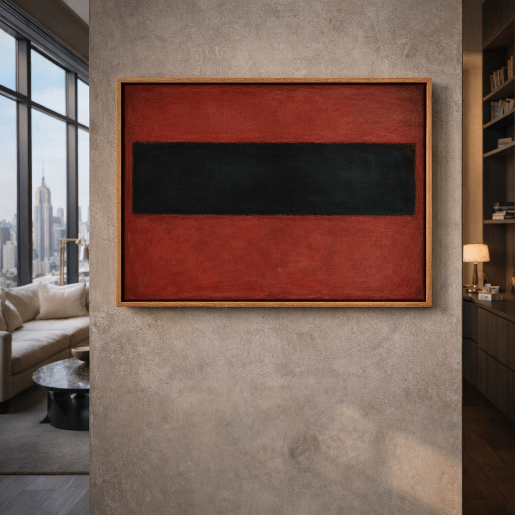 Red Black Color Field Original Painting