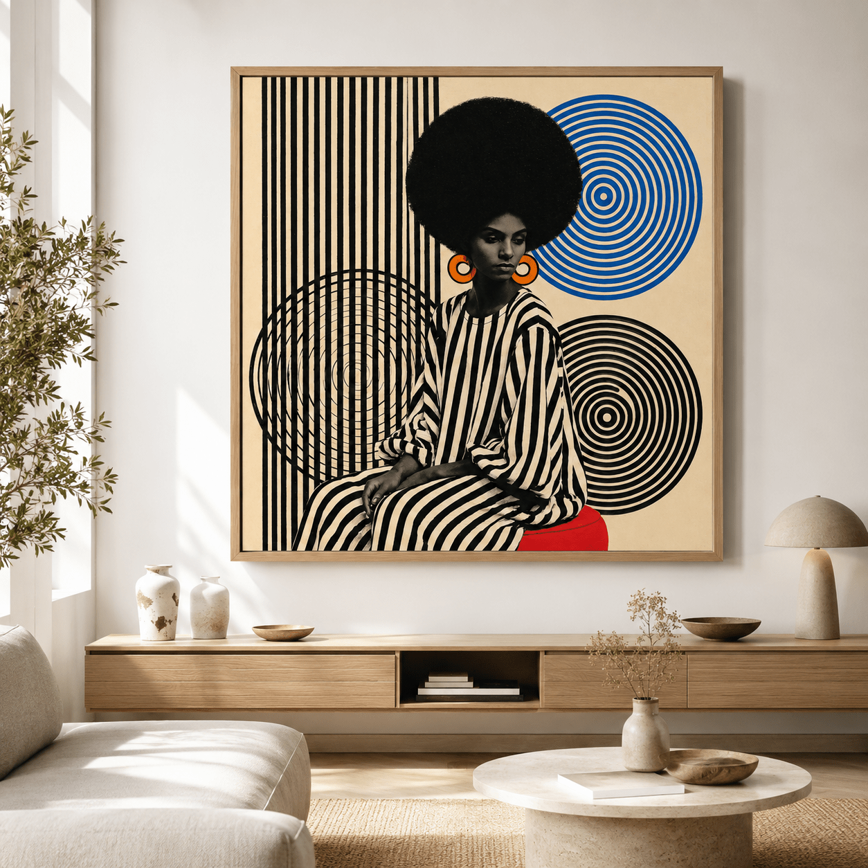 Retro Portrait Canvas Print — Soul Orbit by Rossetti Art