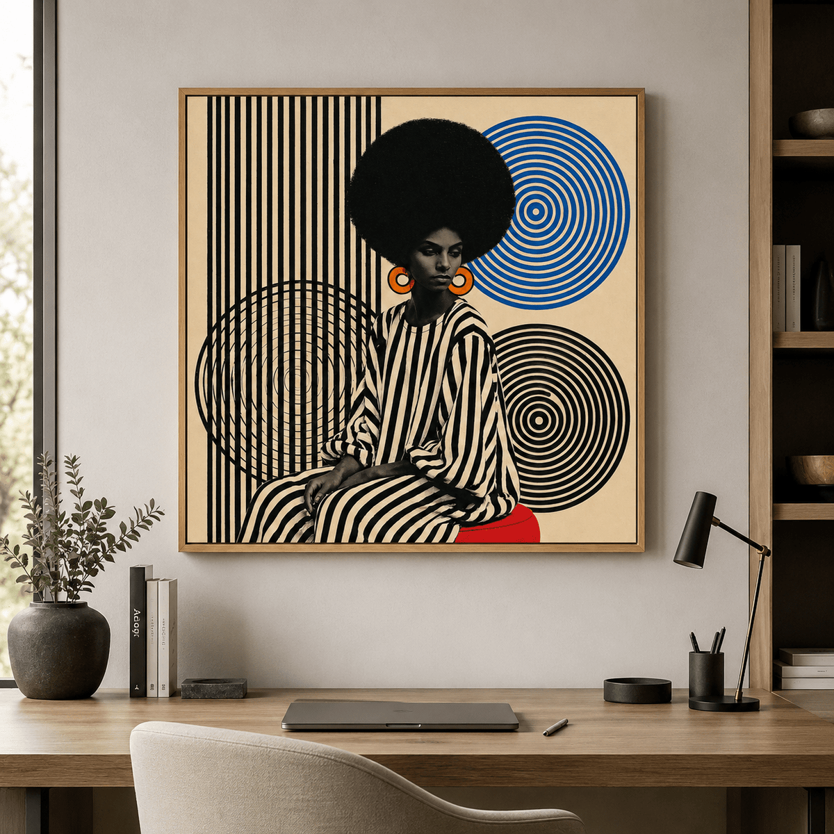 Retro Portrait Canvas Print — Soul Orbit by Rossetti Art