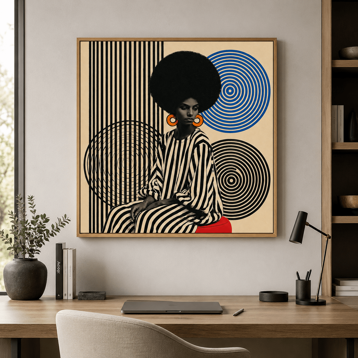 Retro Portrait Canvas Print — Soul Orbit by Rossetti Art