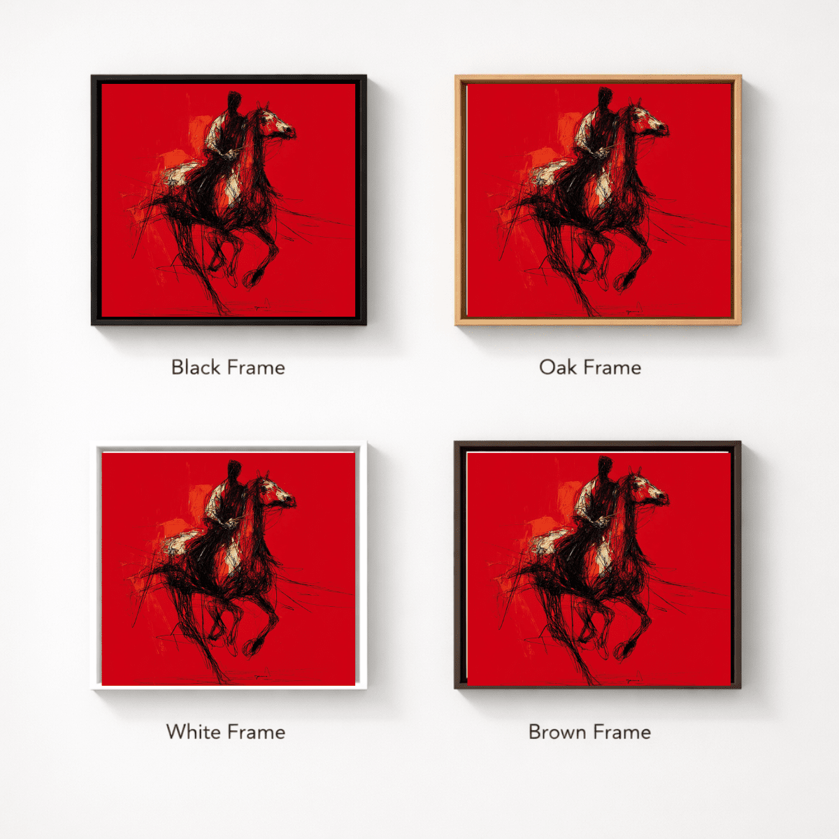 Rider Canvas Print Art – Abstract Expressionist Horse Wall Art for Modern Decor | Rossetti Art modern abstract canvas wall art by Rossetti Art – luxury interior design artwork for living room, bedroom, office – animal animals canvas print art