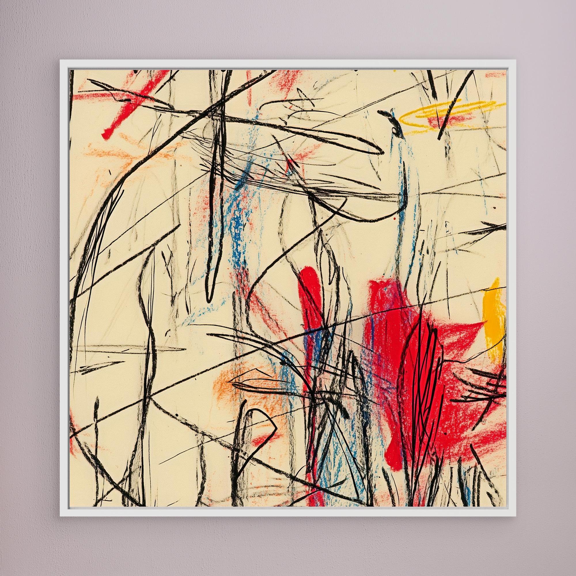 Canvas Print: Chaotic Harmony - Abstract Expressionist Line Art