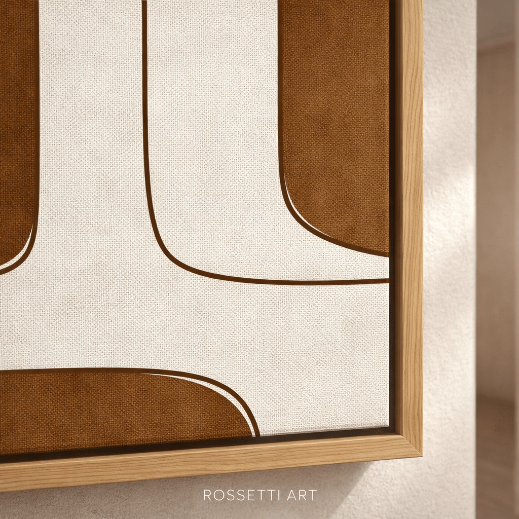 Rust Brown Minimalist Canvas Print | Terracotta Passage by Rossetti Art