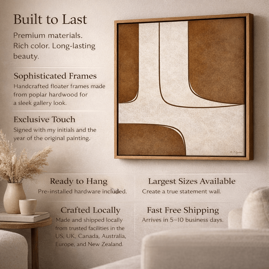 Rust Brown Minimalist Canvas Print | Terracotta Passage by Rossetti Art