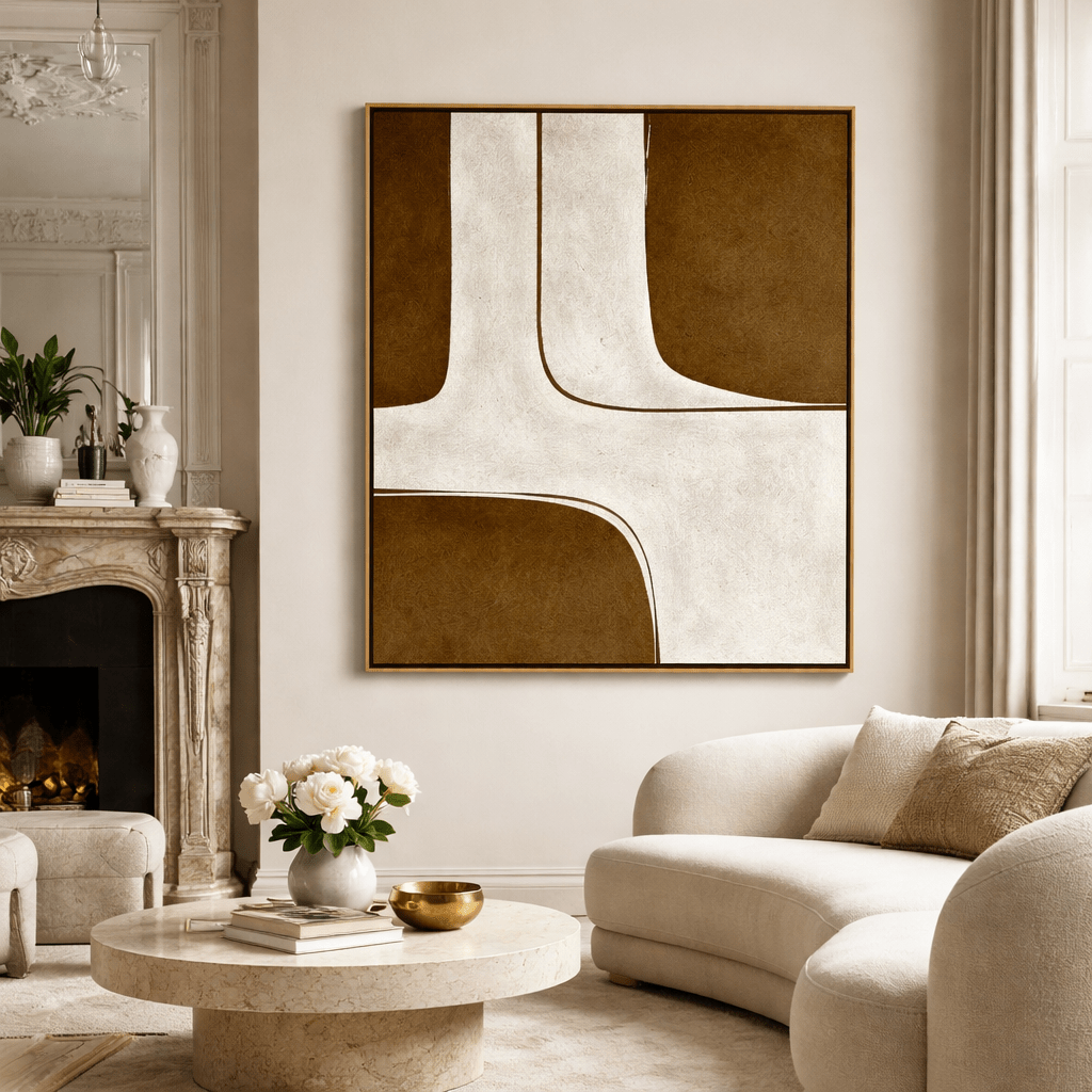 Rust Brown Minimalist Canvas Print | Terracotta Passage by Rossetti Art