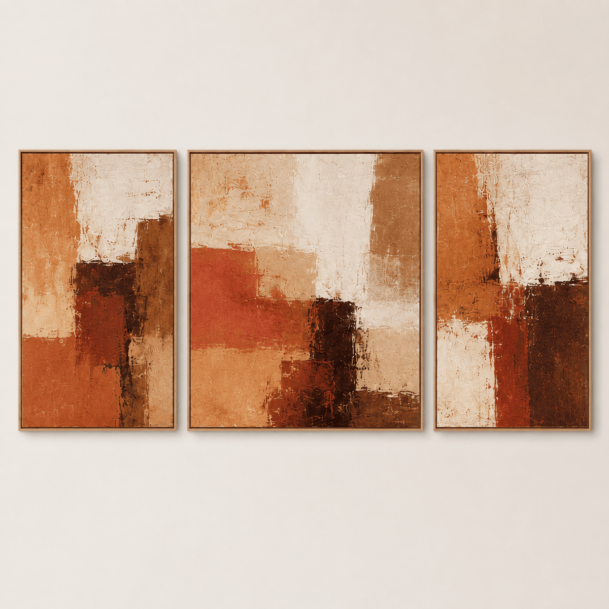 Rust wall art – Amber Divide 3-piece canvas set by Rossetti Art