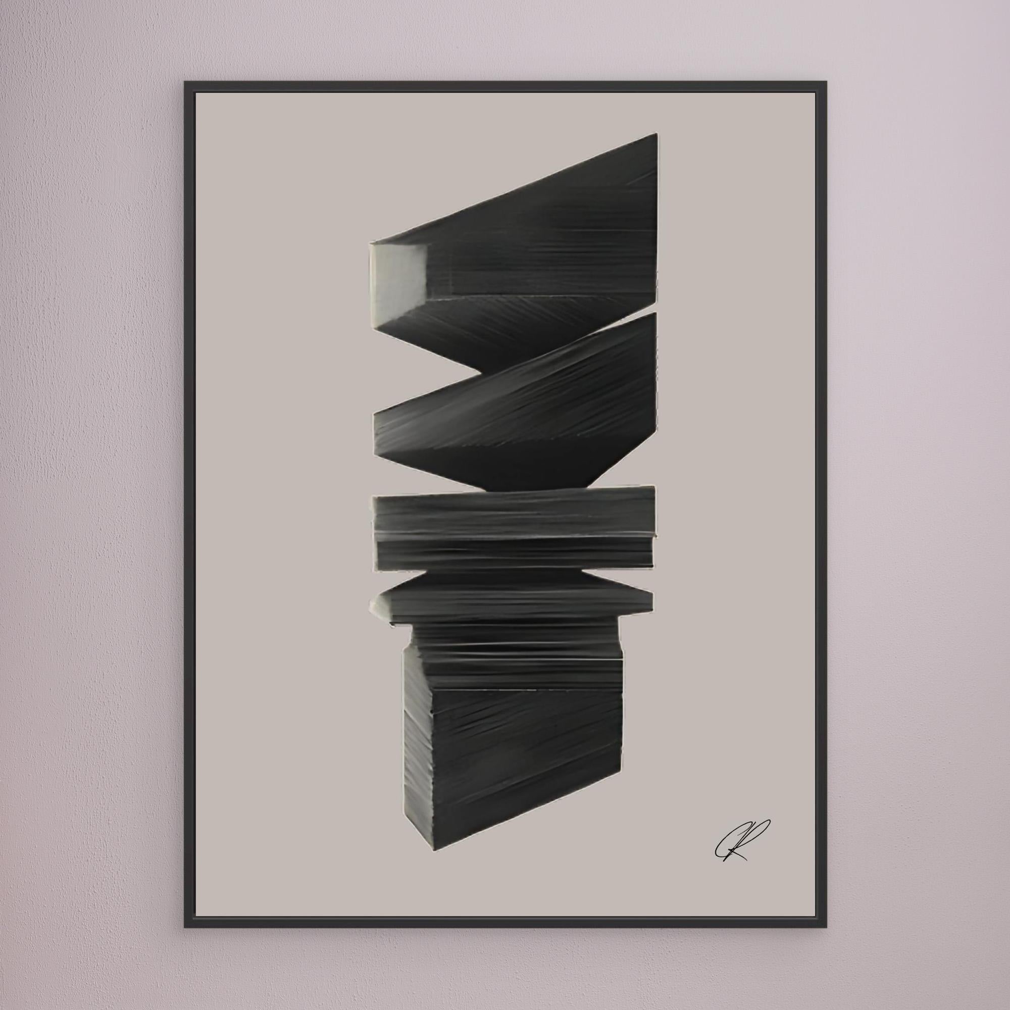 Canvas Print: Shadow Stack Rhythm – Architectural Abstract Art