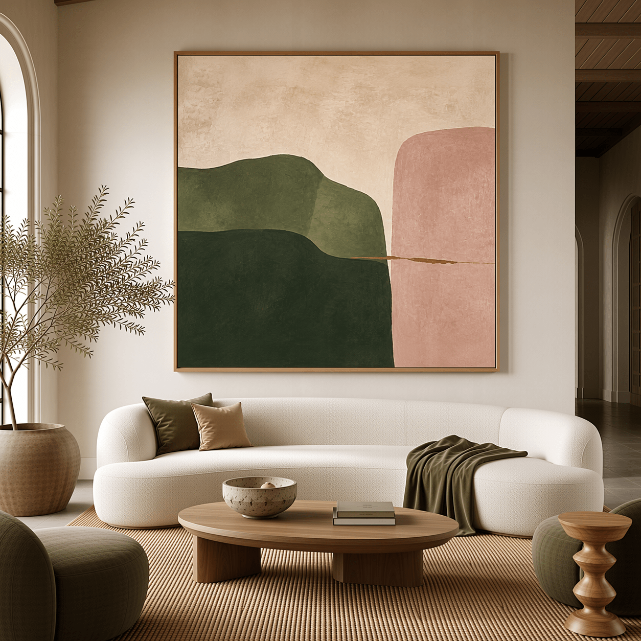 Abstract landscape wall art – Golden Seam by Rossetti Art, detail view